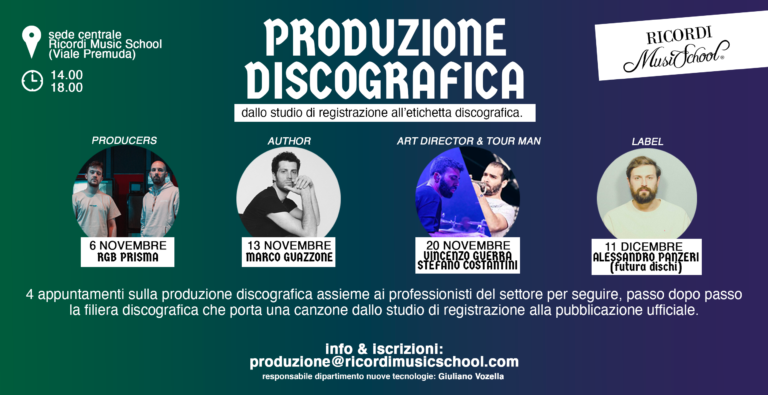 Scopri di più sull'articolo Produzione discografica Workshop: date e artisti