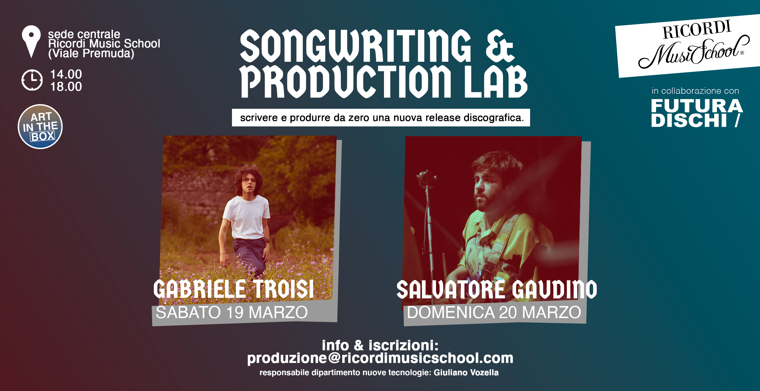 Al momento stai visualizzando Songwriting and Production Lab con Futura Dischi